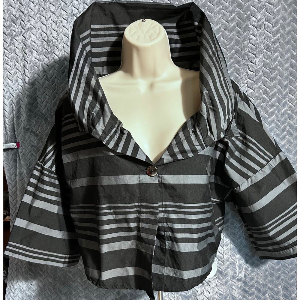 Luukaa Black and Gray Striped Jacket